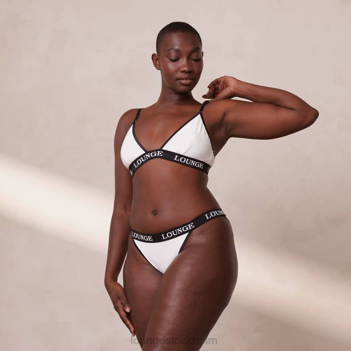 Lounge kvinnor vit underkläder FP6J199 bambu triangel bh & stringtrosa/kalsonger set