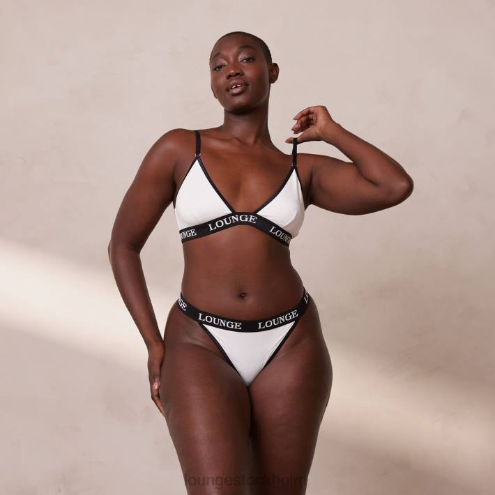 Lounge kvinnor vit underkläder FP6J199 bambu triangel bh & stringtrosa/kalsonger set