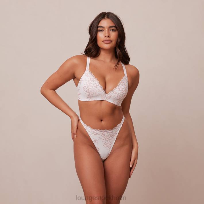 Lounge kvinnor vit underkläder FP6J208 spets magisk bh & string set