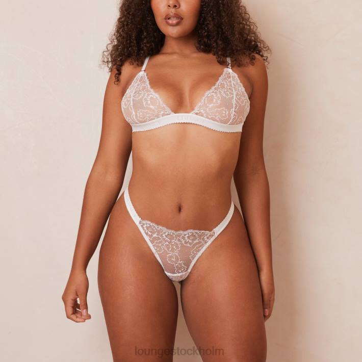 Lounge kvinnor vit underkläder FP6J213 broderad triangel-bh & stringtrosset