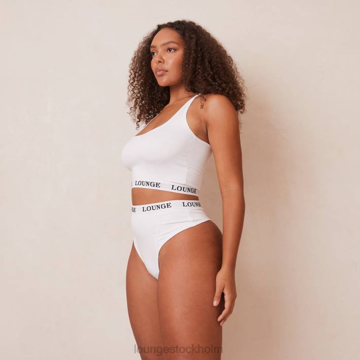 Lounge kvinnor vit underkläder FP6J221 bambu basic bralette & stringtrosa/trosa set