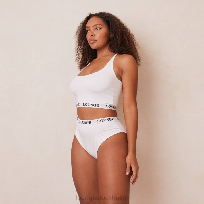 Lounge kvinnor vit underkläder FP6J221 bambu basic bralette & stringtrosa/trosa set