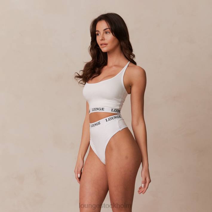 Lounge kvinnor vit underkläder FP6J221 bambu basic bralette & stringtrosa/trosa set