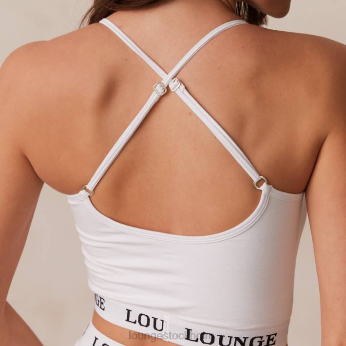 Lounge kvinnor vit underkläder FP6J221 bambu basic bralette & stringtrosa/trosa set