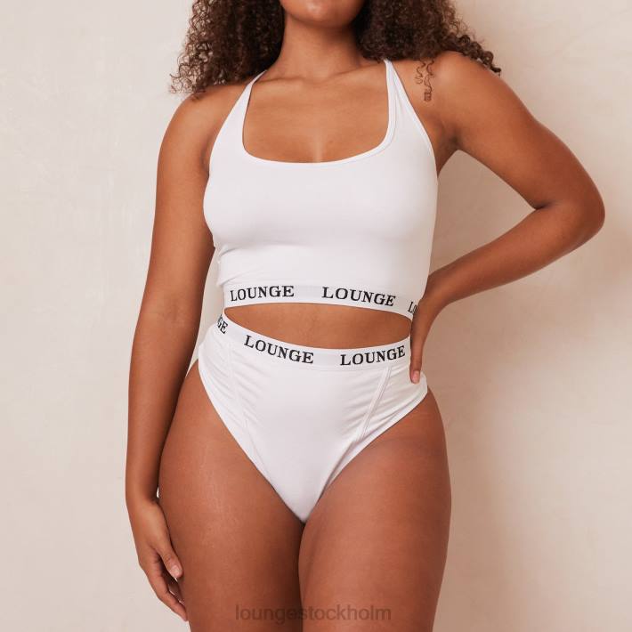 Lounge kvinnor vit underkläder FP6J221 bambu basic bralette & stringtrosa/trosa set