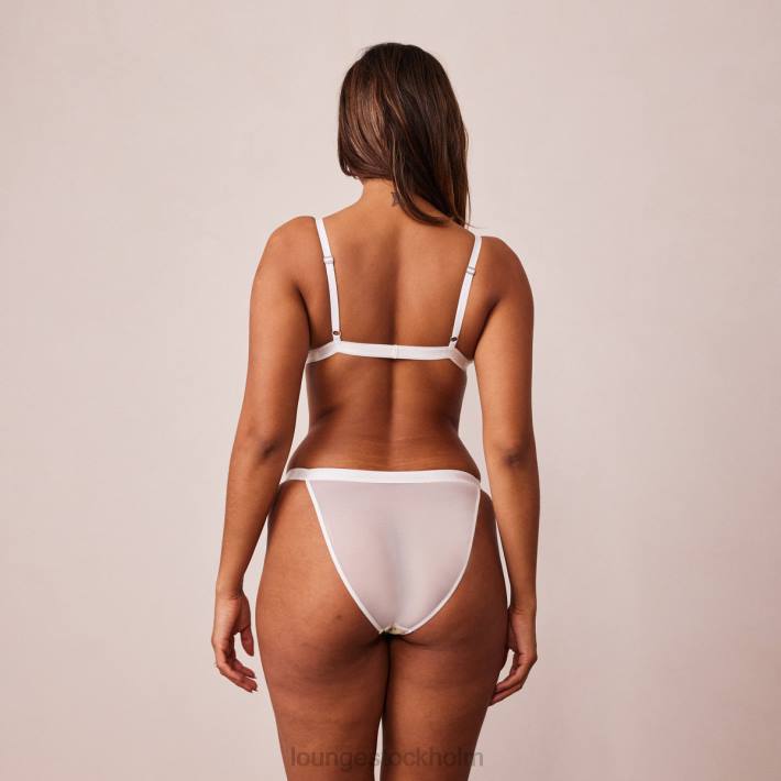 Lounge kvinnor vit underkläder FP6J223 ribbad blommig triangel-bh & stringtrosa/trosa