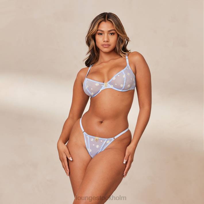 Lounge kvinnor blå underkläder FP6J67 skirt blommig balkong-bh & string-set