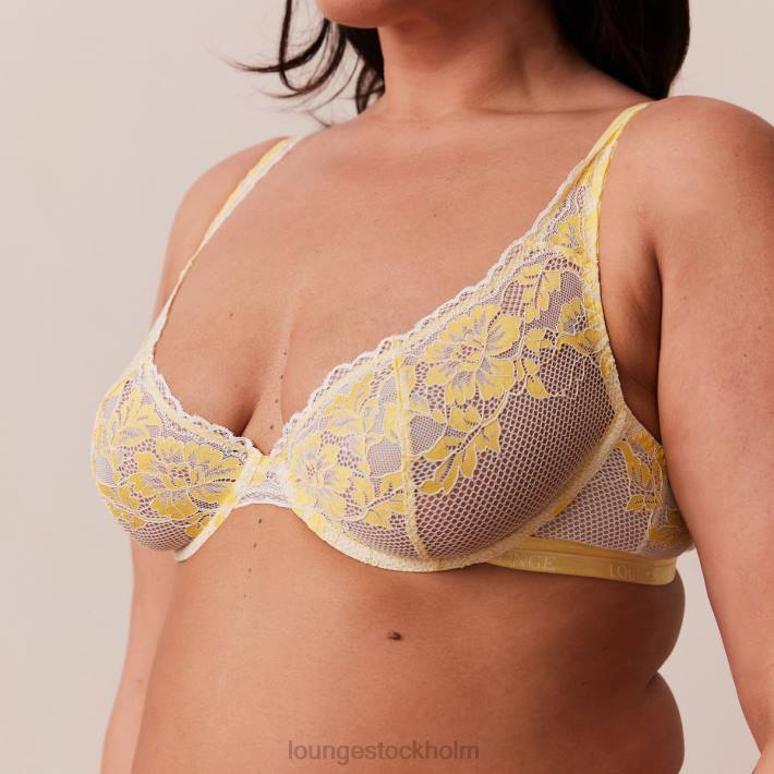 Lounge kvinnor citron underkläder FP6J21 lyxig balkong-bh och stringtrosa/trosa