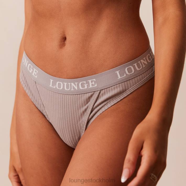 Lounge kvinnor grå underkläder FP6J81 ultrakomfortabel ribbad t-shirt BH & string set