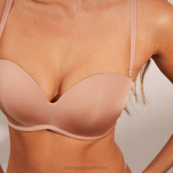 Lounge kvinnor honung underkläder FP6J119 lyxig axelbandslös t-shirt BH & string-set