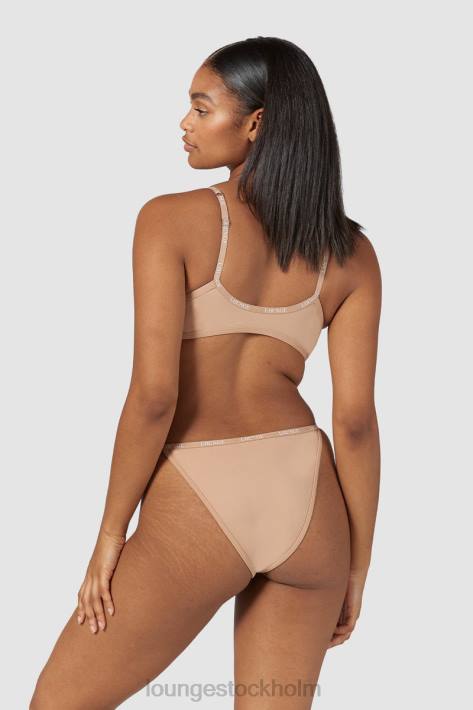 Lounge kvinnor honung underkläder FP6J148 släta t-shirt-bh och stringtrosor/kalsonger som knäpps framtill