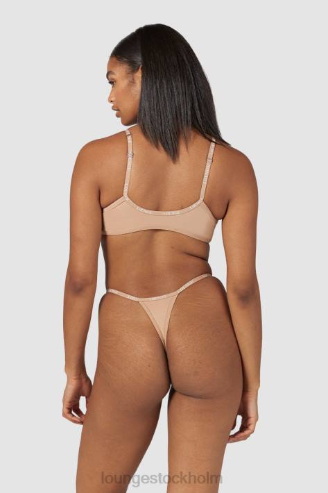 Lounge kvinnor honung underkläder FP6J148 släta t-shirt-bh och stringtrosor/kalsonger som knäpps framtill