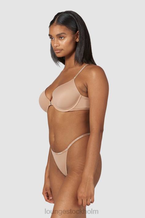 Lounge kvinnor honung underkläder FP6J148 släta t-shirt-bh och stringtrosor/kalsonger som knäpps framtill