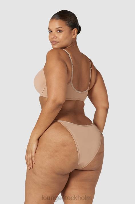 Lounge kvinnor honung underkläder FP6J148 släta t-shirt-bh och stringtrosor/kalsonger som knäpps framtill