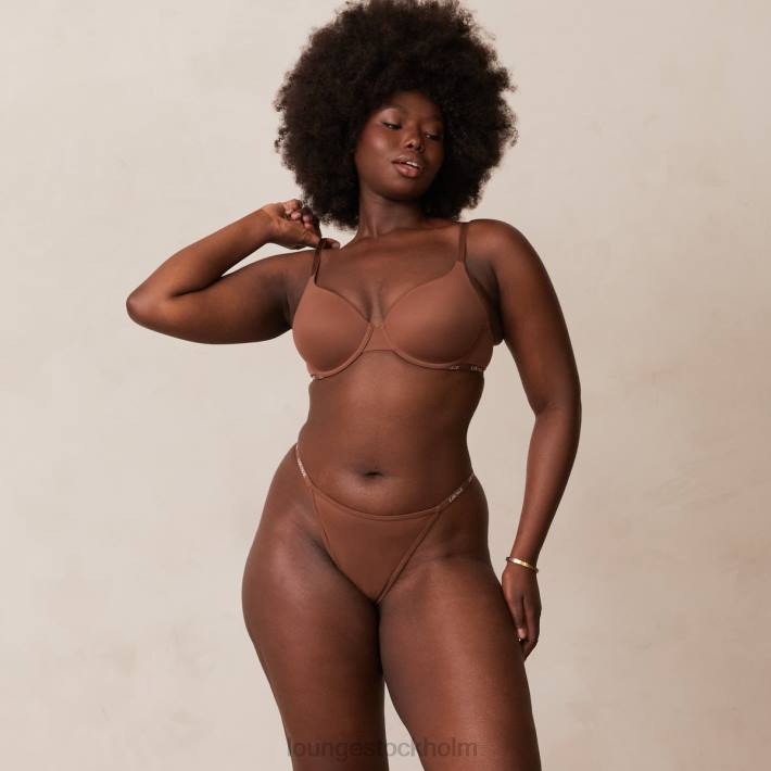 Lounge kvinnor kastanj underkläder FP6J146 smidig klassisk t-shirt BH & stringtrosa/kalsonger