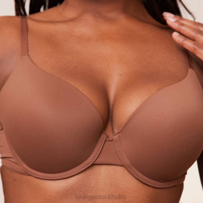 Lounge kvinnor kastanj underkläder FP6J96 sculpt push-up t-shirt bh & g-string/kalsonger set