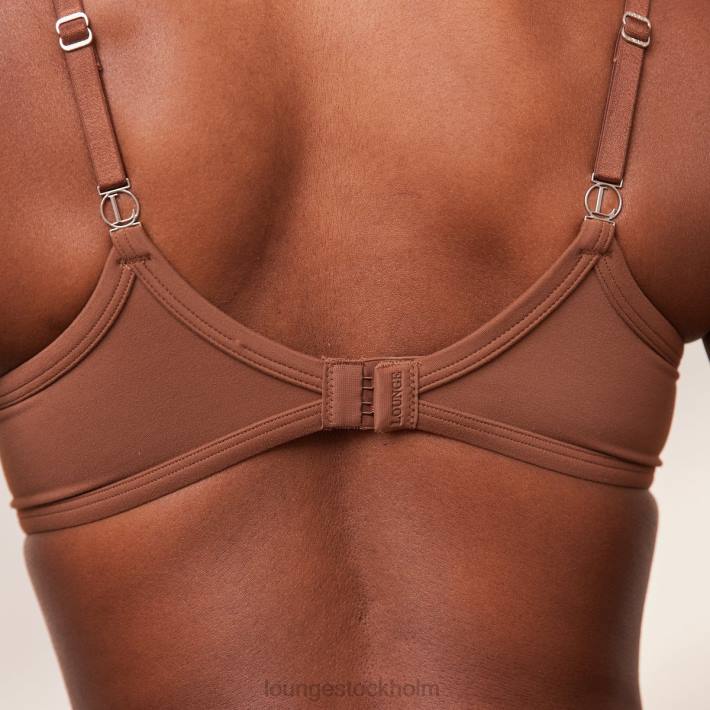 Lounge kvinnor kastanj underkläder FP6J96 sculpt push-up t-shirt bh & g-string/kalsonger set