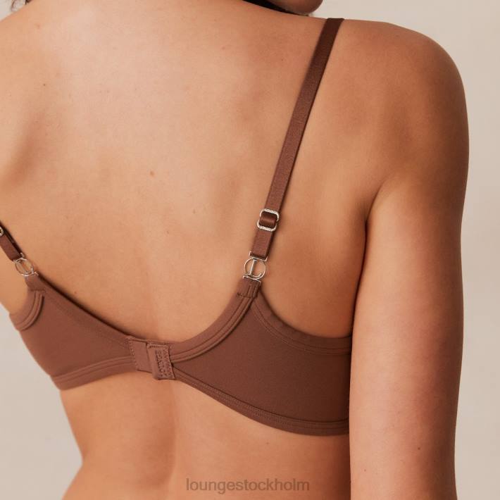 Lounge kvinnor kastanj underkläder FP6J96 sculpt push-up t-shirt bh & g-string/kalsonger set