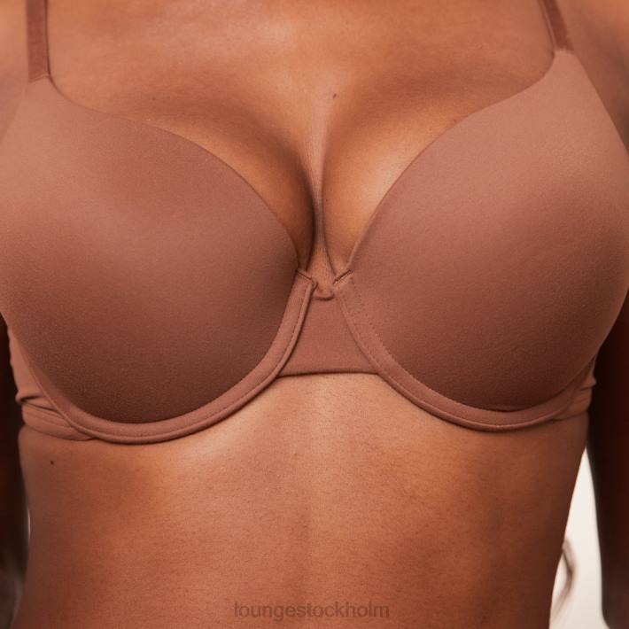 Lounge kvinnor kastanj underkläder FP6J96 sculpt push-up t-shirt bh & g-string/kalsonger set