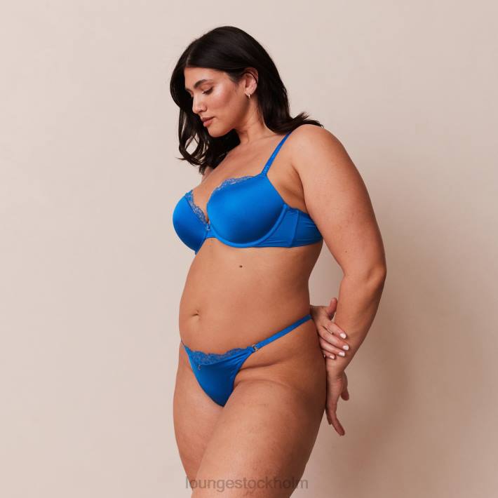 Lounge kvinnor koboltblå underkläder FP6J110 anti-gravitation push-up bh & stringtrosor/kalsonger set