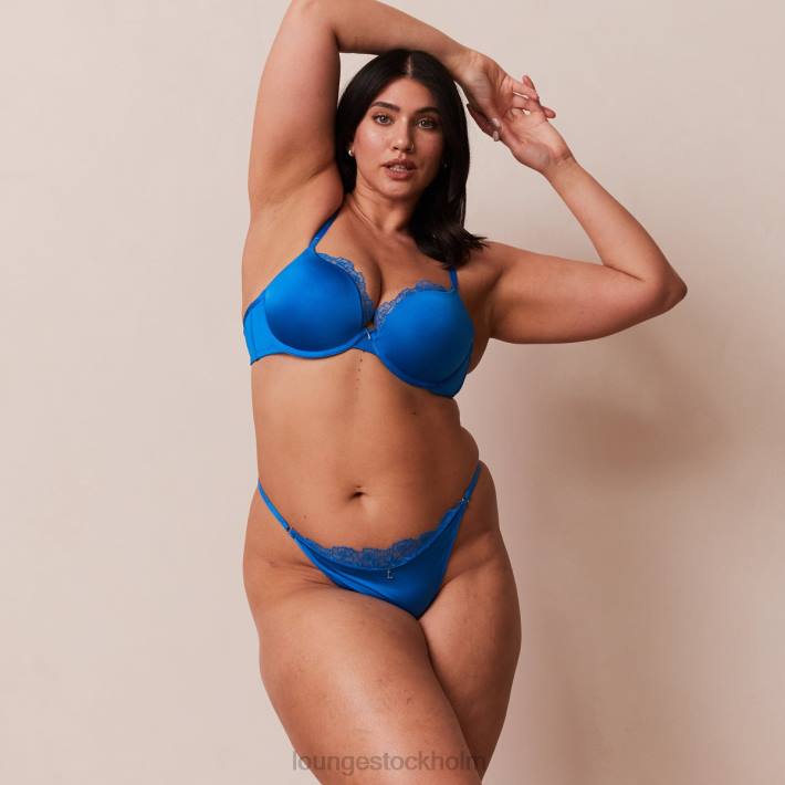 Lounge kvinnor koboltblå underkläder FP6J110 anti-gravitation push-up bh & stringtrosor/kalsonger set