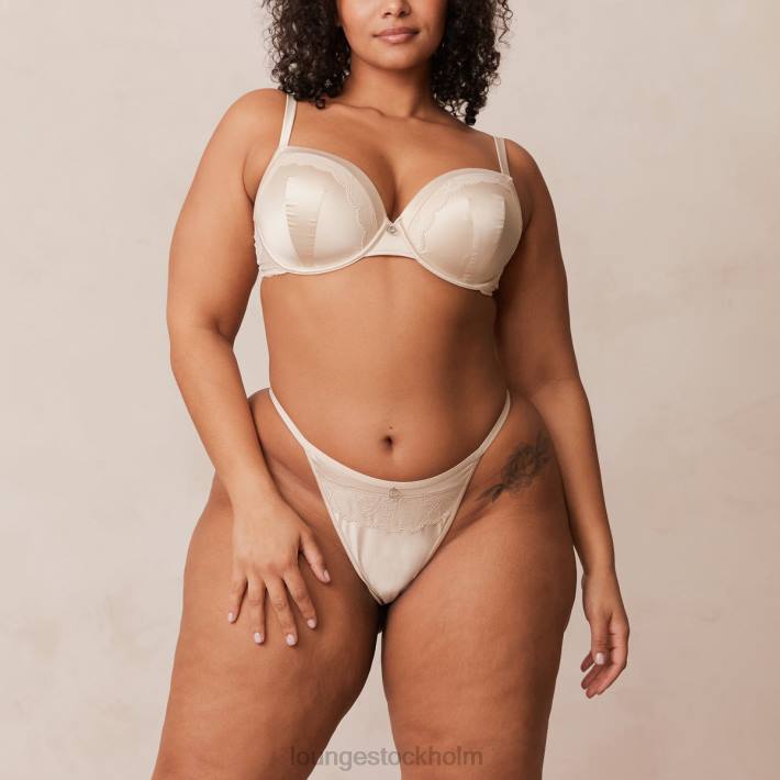 Lounge kvinnor latte underkläder FP6J143 BH & stringtrosa/kalsonger i mjuk satin t-shirt