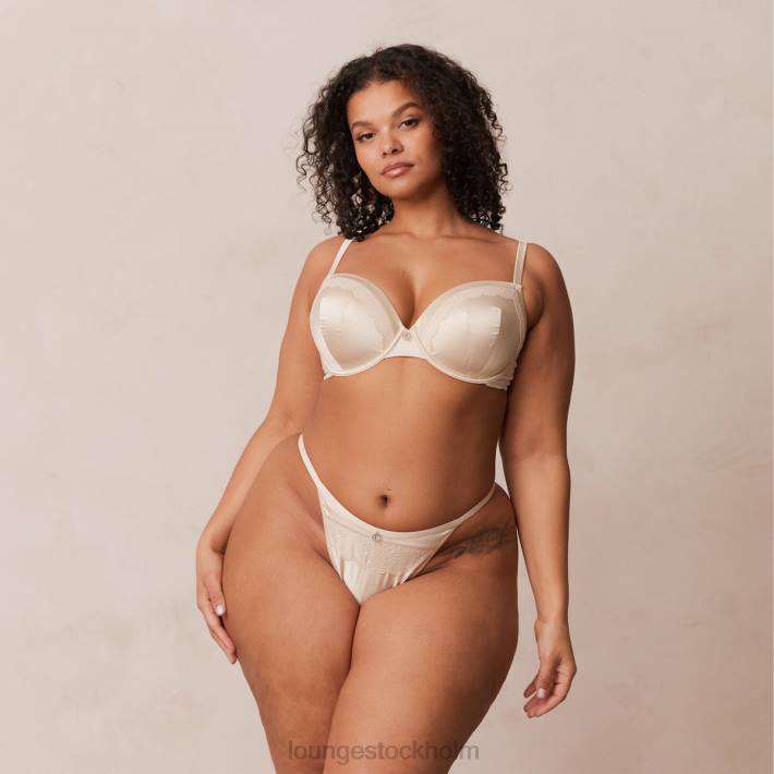 Lounge kvinnor latte underkläder FP6J143 BH & stringtrosa/kalsonger i mjuk satin t-shirt