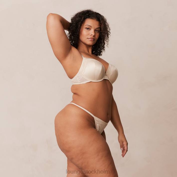 Lounge kvinnor latte underkläder FP6J143 BH & stringtrosa/kalsonger i mjuk satin t-shirt