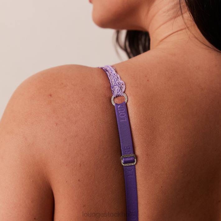 Lounge kvinnor lila underkläder FP6J18 lyxig balkong-bh och stringtrosa/trosa