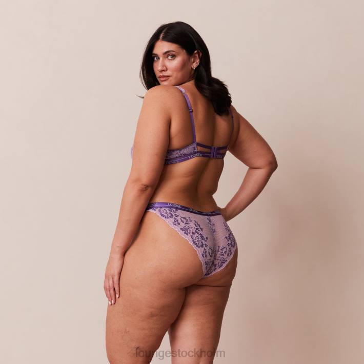 Lounge kvinnor lila underkläder FP6J18 lyxig balkong-bh och stringtrosa/trosa
