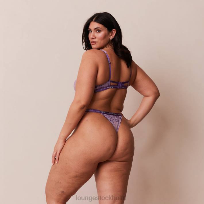 Lounge kvinnor lila underkläder FP6J18 lyxig balkong-bh och stringtrosa/trosa