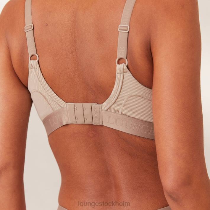 Lounge kvinnor mink underkläder FP6J168 ribbad mindful bh & stringtrosa/trosa