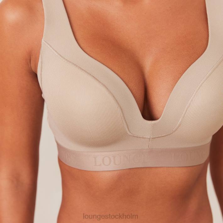 Lounge kvinnor mink underkläder FP6J168 ribbad mindful bh & stringtrosa/trosa