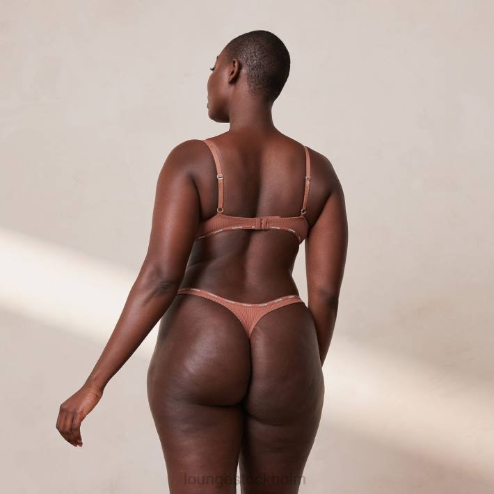 Lounge kvinnor mocka underkläder FP6J10 så mjuk ribbad t-shirt bh & string-set