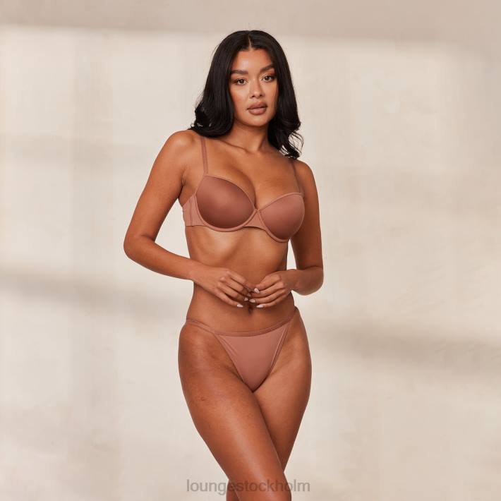 Lounge kvinnor mocka underkläder FP6J118 din vardagliga t-shirt BH & stringtrosa/kalsonger