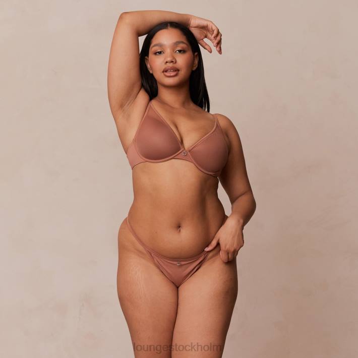 Lounge kvinnor mocka underkläder FP6J121 klassisk t-shirt-bh & stringtrosa/trosa set