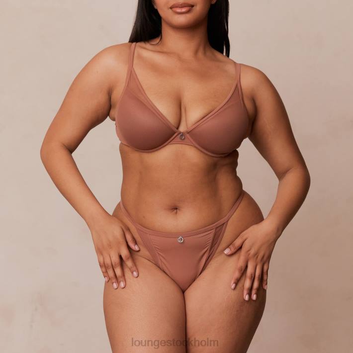 Lounge kvinnor mocka underkläder FP6J121 klassisk t-shirt-bh & stringtrosa/trosa set