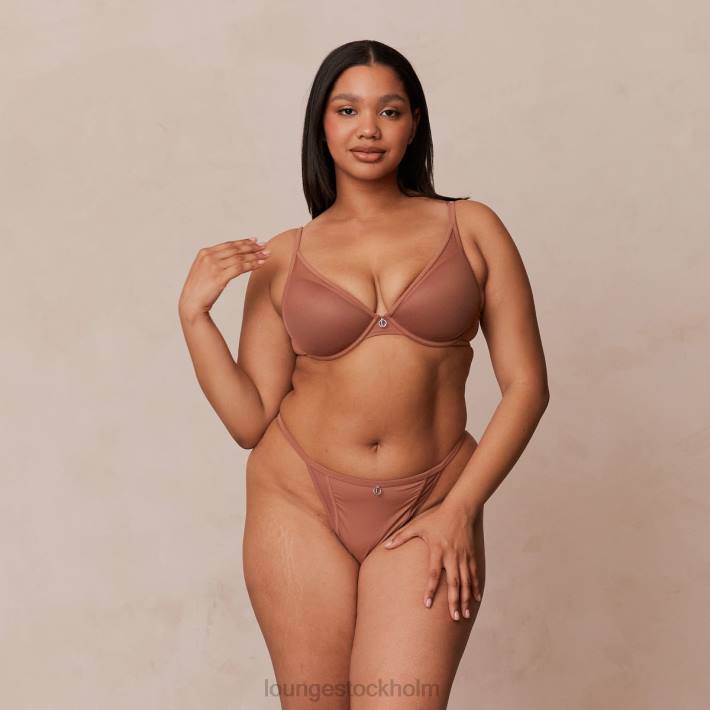 Lounge kvinnor mocka underkläder FP6J121 klassisk t-shirt-bh & stringtrosa/trosa set