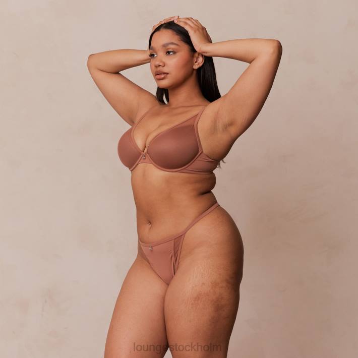 Lounge kvinnor mocka underkläder FP6J121 klassisk t-shirt-bh & stringtrosa/trosa set