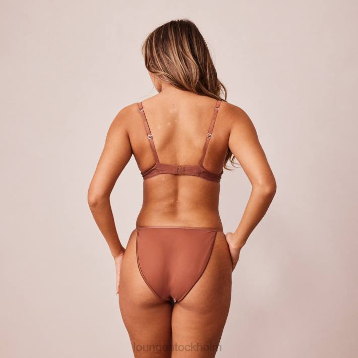 Lounge kvinnor mocka underkläder FP6J141 BH & stringtrosa/kalsonger i mjuk satin t-shirt