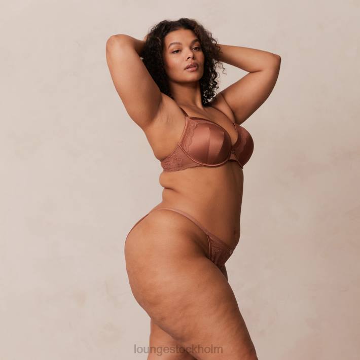 Lounge kvinnor mocka underkläder FP6J141 BH & stringtrosa/kalsonger i mjuk satin t-shirt