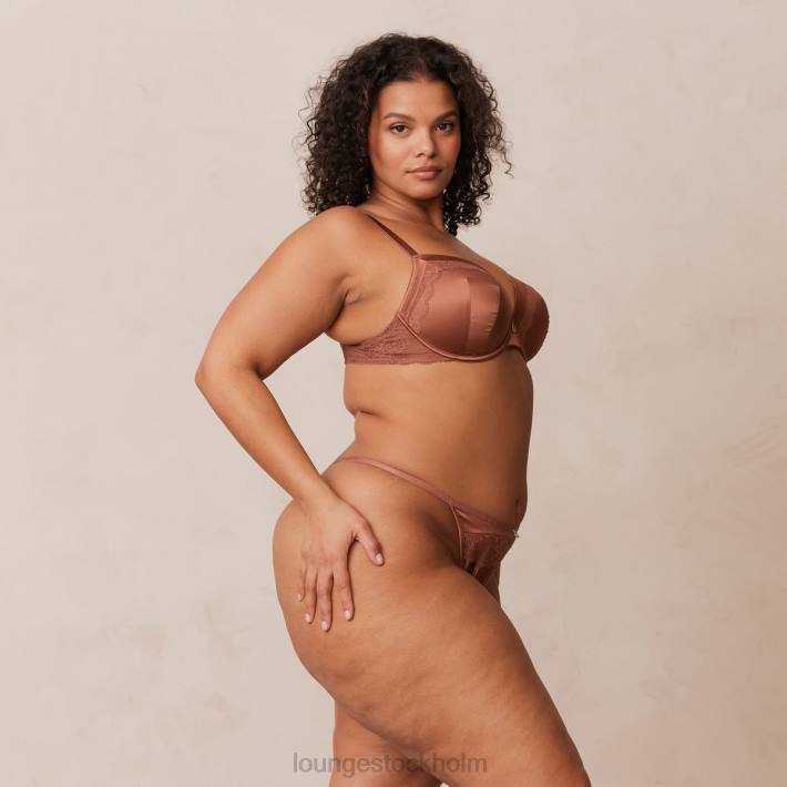 Lounge kvinnor mocka underkläder FP6J141 BH & stringtrosa/kalsonger i mjuk satin t-shirt