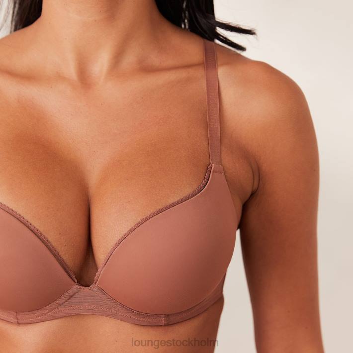 Lounge kvinnor mocka underkläder FP6J163 komfort push-up t-shirt bh & string set