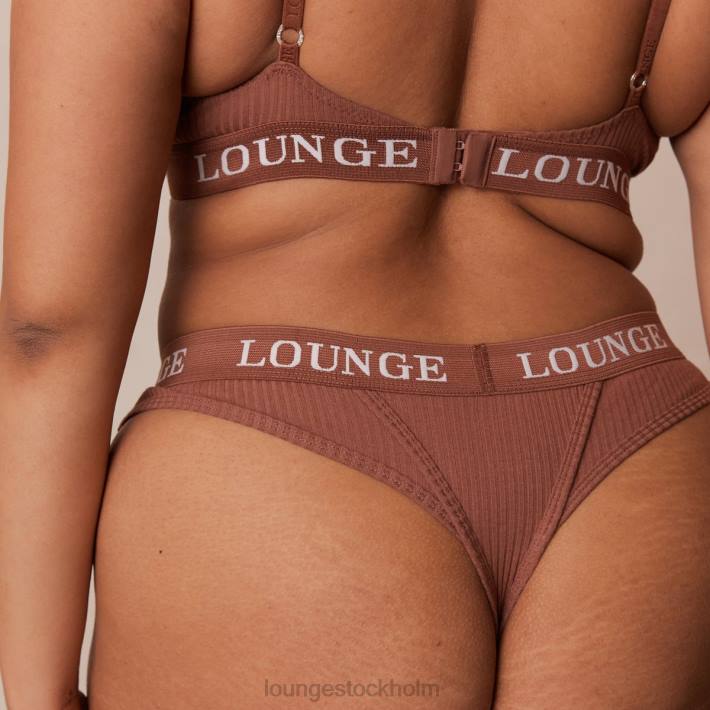 Lounge kvinnor mocka underkläder FP6J40 ultrakomfortabel ribbad t-shirt BH & string set