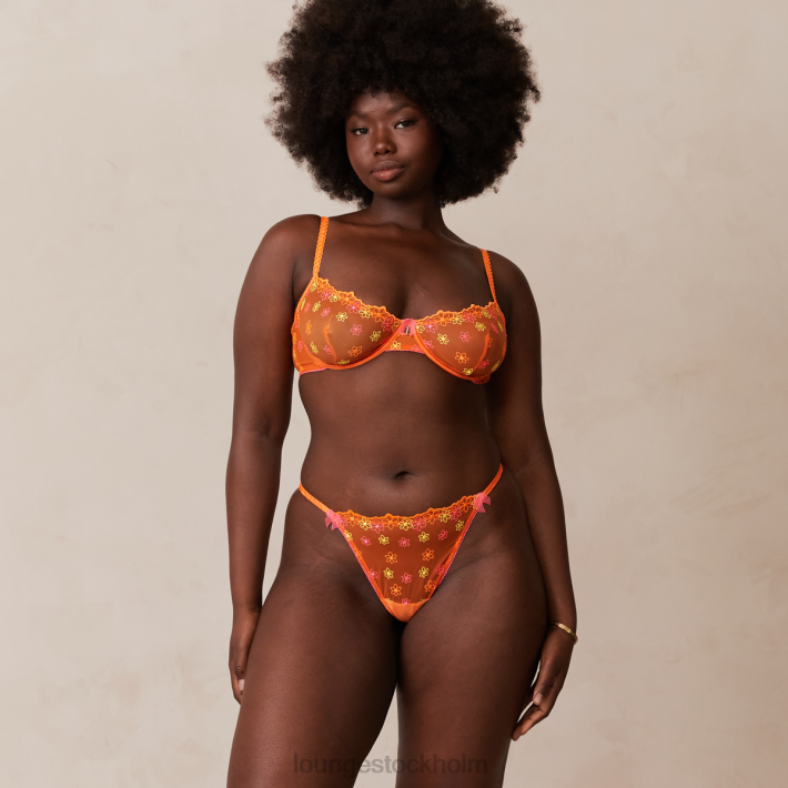 Lounge kvinnor orange underkläder FP6J106 neon balkong bh & g-string set