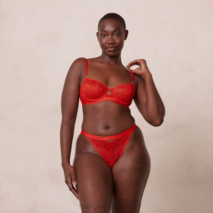 Lounge kvinnor röd underkläder FP6J113 flair balkong bh & stringtrosa/trosa set