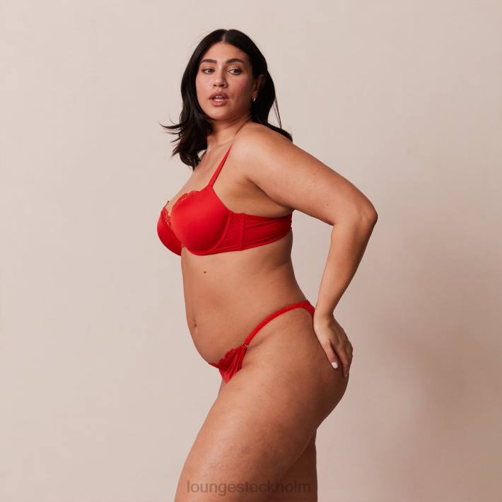 Lounge kvinnor röd underkläder FP6J129 anti-gravitation push-up bh & stringtrosor/kalsonger set