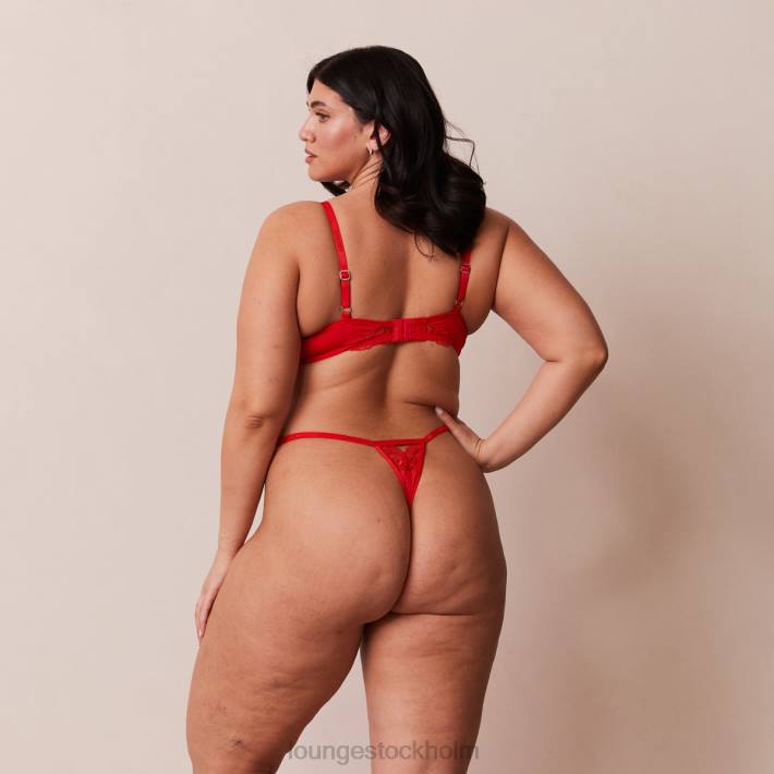 Lounge kvinnor röd underkläder FP6J129 anti-gravitation push-up bh & stringtrosor/kalsonger set