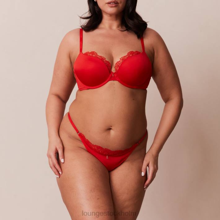 Lounge kvinnor röd underkläder FP6J129 anti-gravitation push-up bh & stringtrosor/kalsonger set