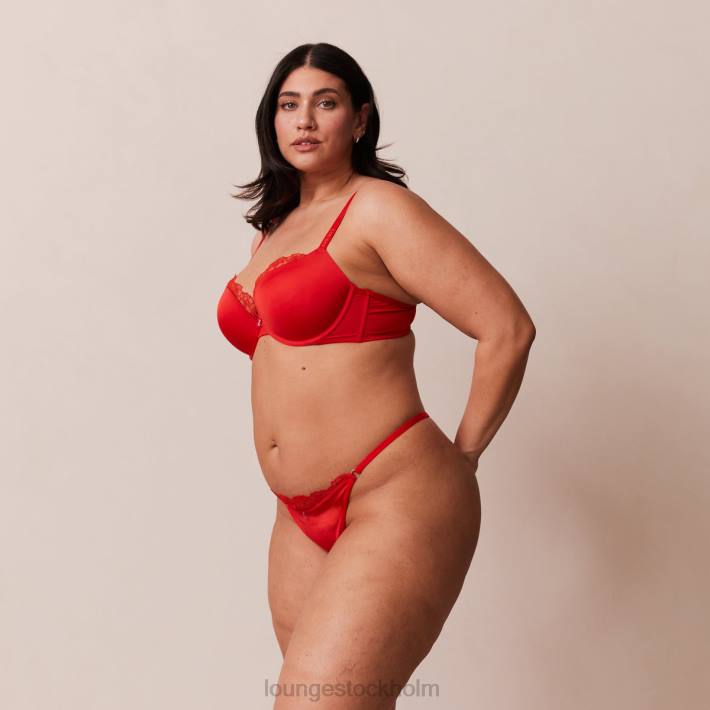 Lounge kvinnor röd underkläder FP6J129 anti-gravitation push-up bh & stringtrosor/kalsonger set